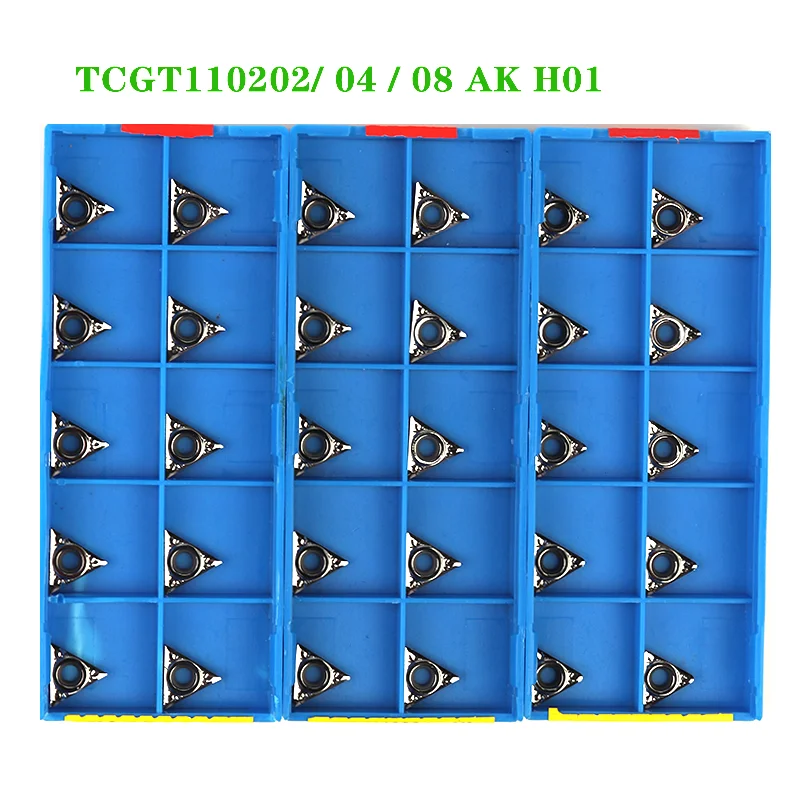 

TCGT090202 TCGT090204 TCGT090208 TCGT110204 TCGT16T304 AK H01 Carbide Inserts CNC Lathe Turning Tools TCGT Blade for Aluminum