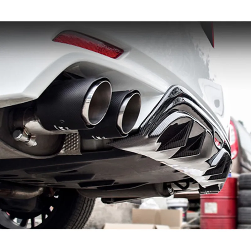 2 PCS Car exhaust pipe H Model Carbon Exhausts Dual End Tips for B MW BENZ AUDI VW Exhaust Dual Muffler Pipes Tail Tips