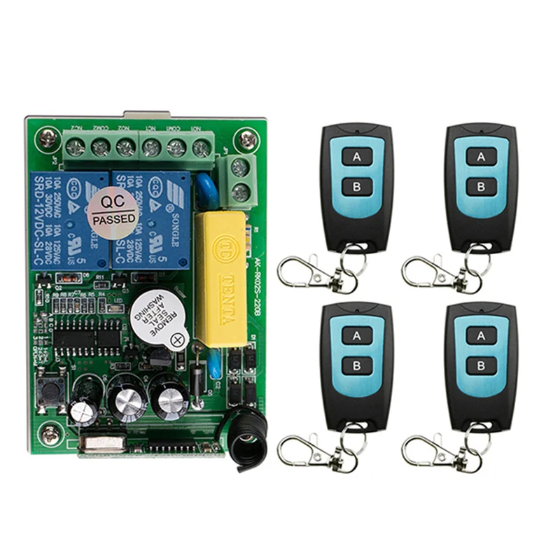 AC 220V 2 CH Channels 2CH RF Wireless Remote Control Switch Remote Control System receiver transmitter 1CH Relay 315/433 MHz