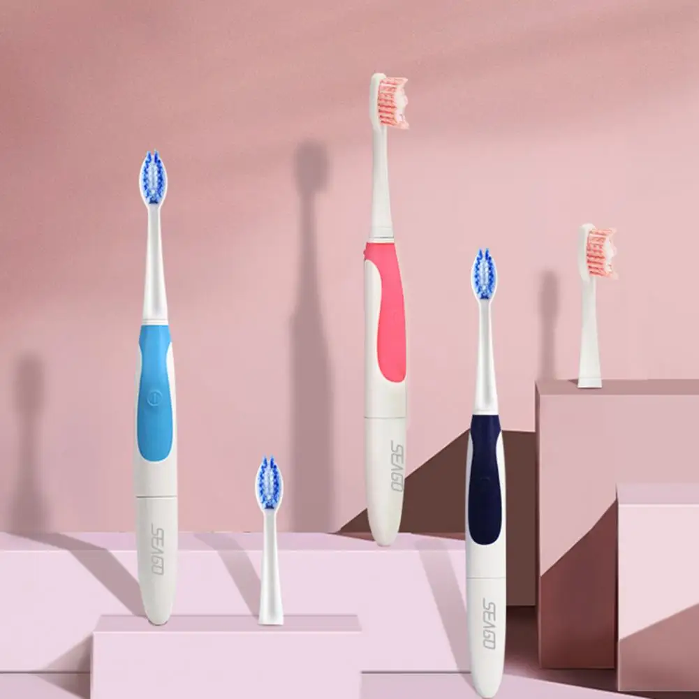 1 Set Cleaning Teeth Brush Electric Toothbrush Men Women ABS Practical Adults Care Oral Brushes 2 Brush Heads for Travel