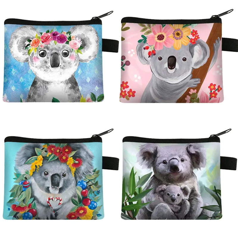 

Cartoon Women Coin Purse Cute Animal Koala Zipper Children Girl Coin Wallet USB Cable Headset Mini Bag Key Wallet