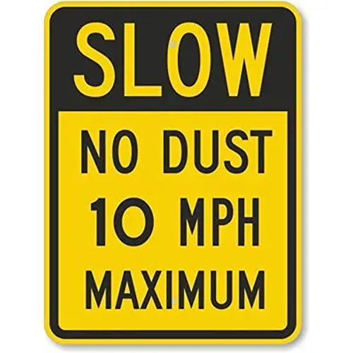 Slow No Dust 10 Mph Metal Wall Poster Tin Sign Vintage BBQ Restaurant Dinner Room Cafe Shop Decor