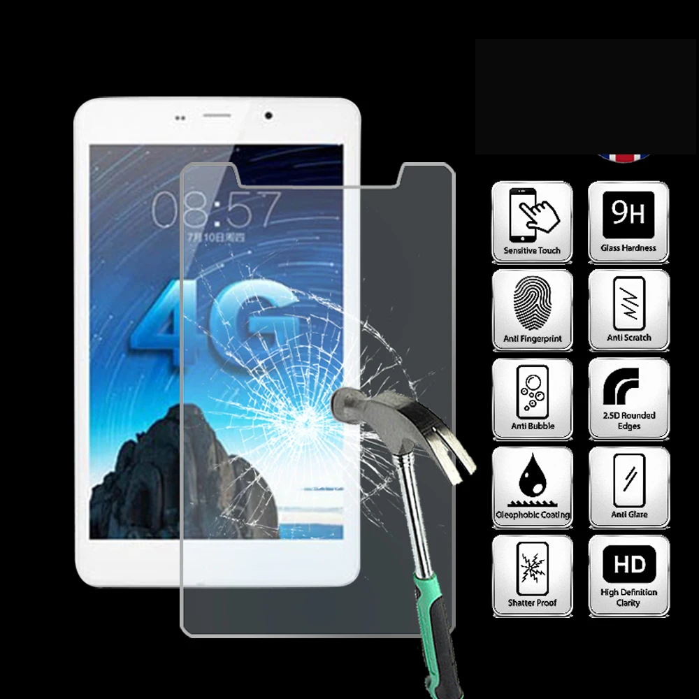 For Cube T8 Plus 4G Tablet Ultra Clear Tempered Glass Screen Protector Anti-friction Proective Film