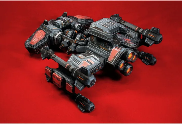 StarCraft 2 Terran Human Battlecruiser DIY Handcraft Paper Model Kit 13cm Tall Puzzles Handmade Toy DIY