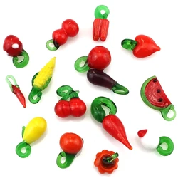 15Pcs/Lot Glass Assorted Red Hot Chili Pepper Vegetables Charms кулон Fruit Strawberry Watermelon Pendant For Necklaces Jewelry