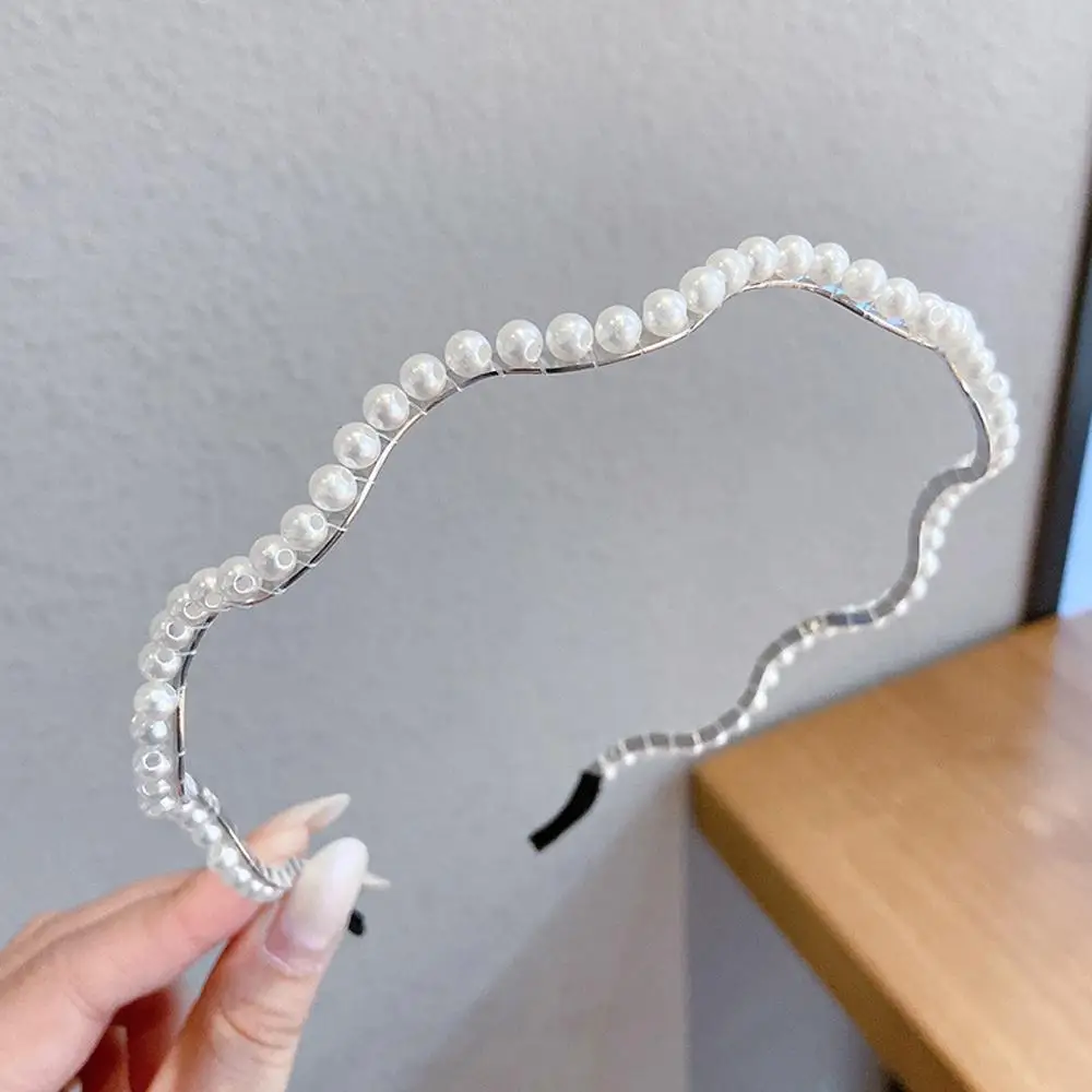 

Sweet Woman Korean style Bow Beaded Flower Hair Accessories Hair Hoop Hair Band Pearl Headband