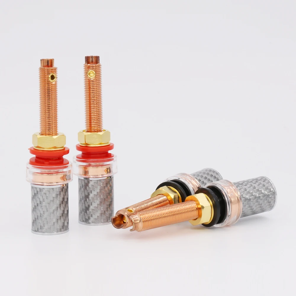 Cabo amp ligação terminal de alto-falante 4 unidades, plugue de tubo de áudio, plug terminal de alto-falante