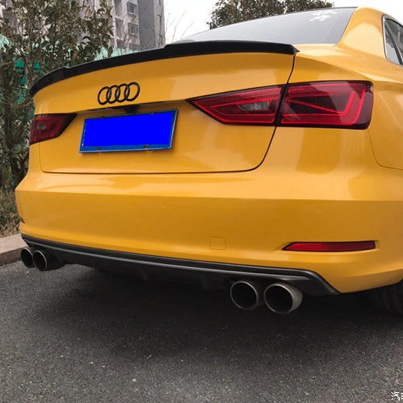 Car Style for Audi A3 Sedan Spoiler A3 S3 Carbon Fiber Rear Spoiler Trunk Wing Glass Black Finish 2014 2015 2016 2017 for A3