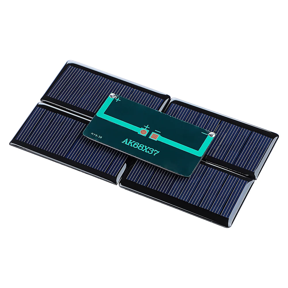 الألواح الشمسية الكريستالات Sunpower ، الخلايا الشمسية Sunpower المصغرة ، لوحة ضوئية لشاحن البطارية ، 5 فولت ، 65mA ، 68x37 مللي متر ، 10 قطعة