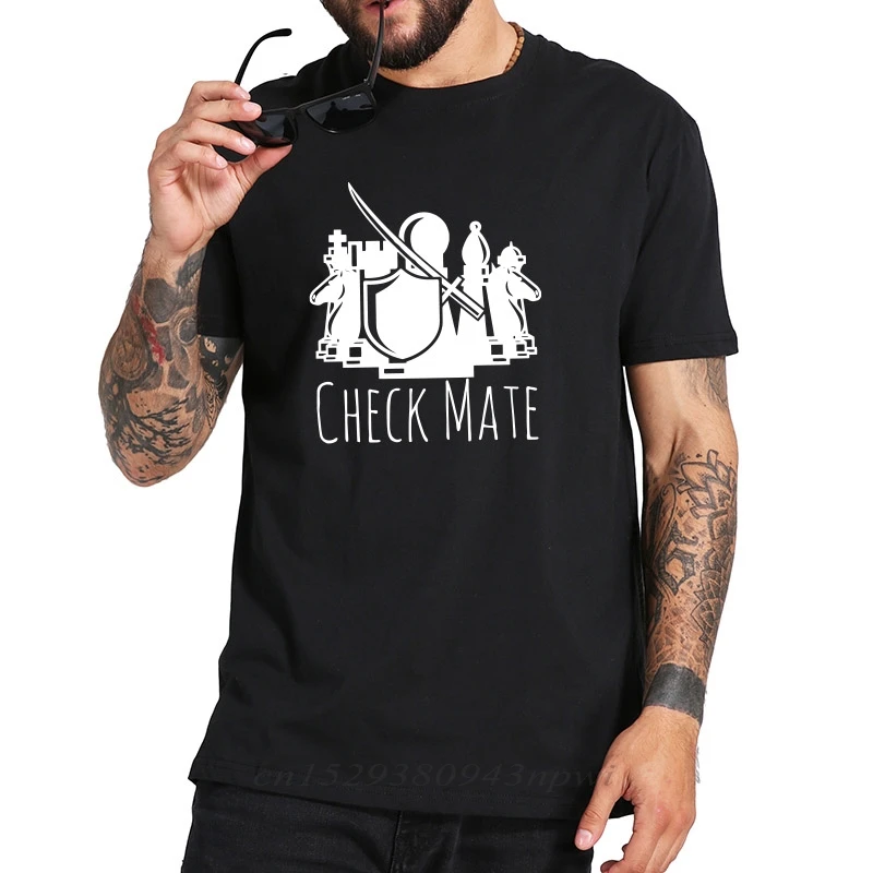 Chess T shirt Check Mate Army Funny Personality Soldier Onset  Fashionable Casual EU Size 100% Cotton T-shirt