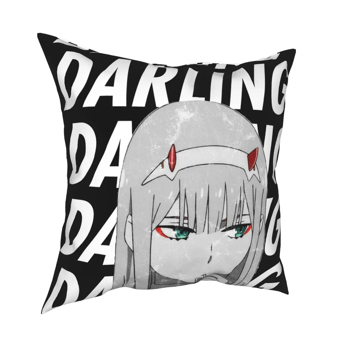 Zero Two Darling Darling In The FranXX Square Pillowcase Polyester Printed Decor for Room Cushion Cover