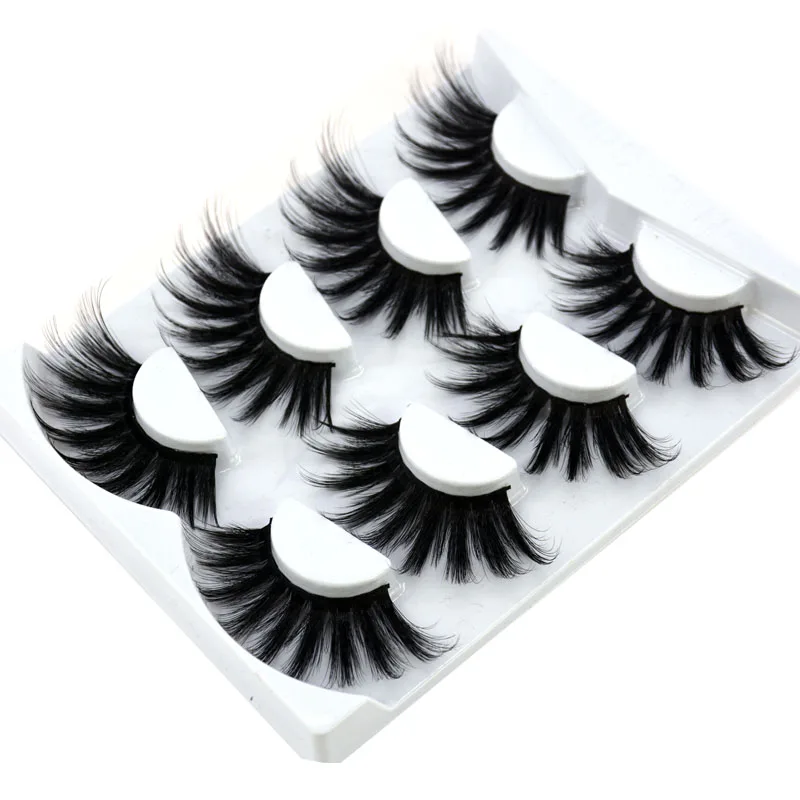 2020 New Volume lashes Natural mink eyelashes 25mm lashes 4 pair 3D eyelashes 100% handmade eyelashes extension false eyelashes