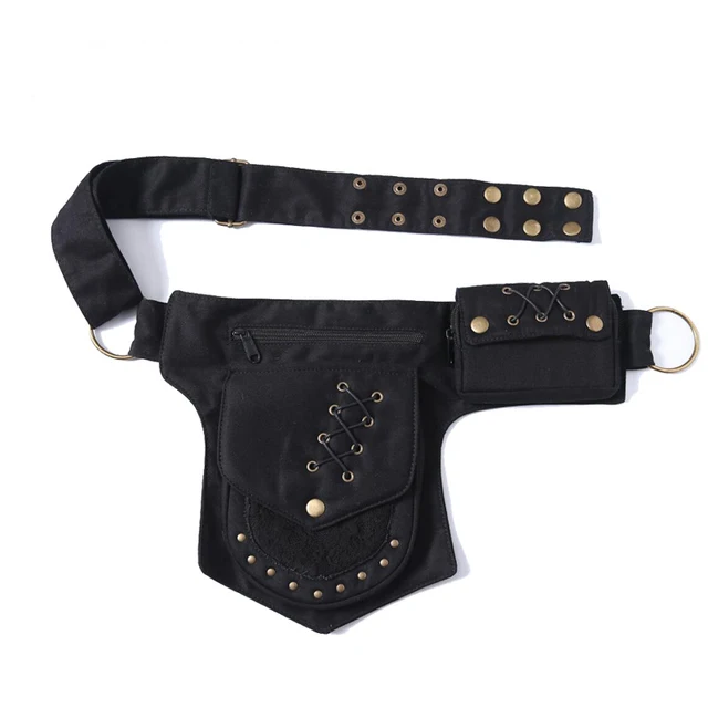 Vintage Unisex piterek multi-kieszenie talii torba płótno Hip nerka kobiet torba na klatkę piersiowa czeski noga telefon torba