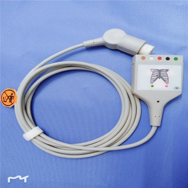 Compatible New for phil/ips/HP 5-Lead AHA trunk cable ,ECG Trunk cable for Patient monitor , M1520A 9ft & 12pin with CE approved