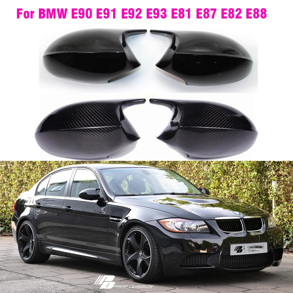 Rea rview Mirror Covers Caps for Bmw E81 E82 E87 ,116i 118i 120i E88 E90 E91 E92 E93 Carbon Fiber Gloss Black 