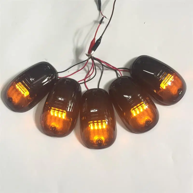 5pcs Amber LED For Ranger F150 Hilux Cab Roof Top Marker Lights Dome lamps For Universal Pickup Truck SUV 4x4 Roof  Rack light