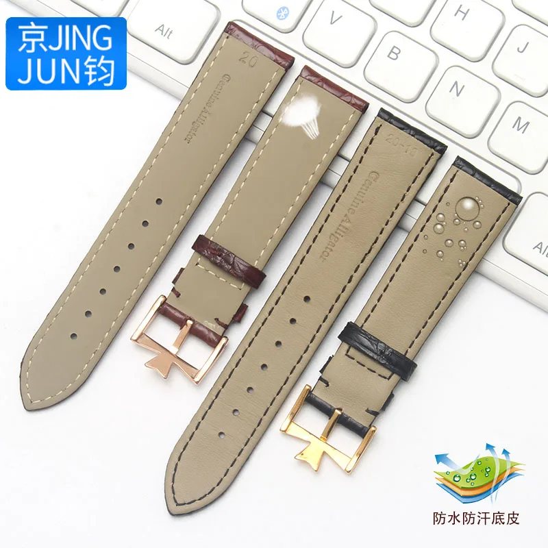 18 مللي متر 19 مللي متر 20 مللي متر 21 مللي متر 22 مللي متر جلد التمساح حزام الساعات استبدال ل فاشيرون-كونستانتين وباتريموني VC الأسود براون التمساح حزام