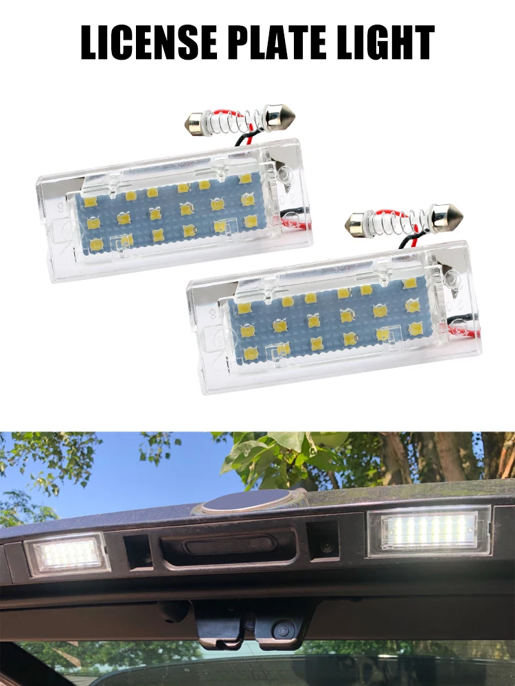 2Pcs Error Free White 18SMD LED Number For BMW X5 E53 2001-2006 X3 E83 2004-2009 LED Light Number License Plate Light Lamp