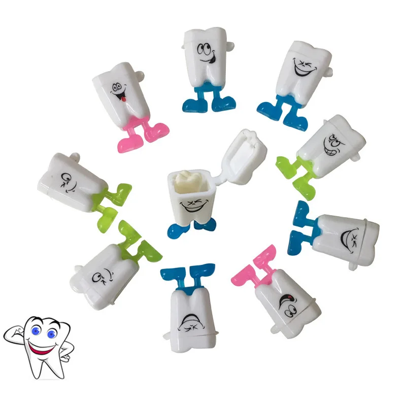 10PCS Tooth Case Cute Baby Tooth Box Kids Teeth Organizer Plastic Milk Teeth Storage Box Save Collect First Tooth Mini Gift