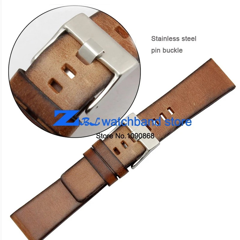 Genuine Leather bracelet for diesel DZ4343 watch strap Brown watchband 22 24 26mm Wrist watch band Retro wristwatches band