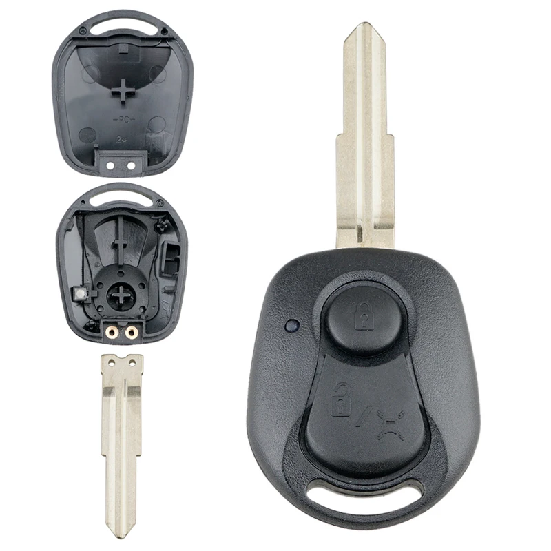 2 botones para llave de coche, carcasa de repuesto para mando a distancia, accesorios para llave de coche, aptos para SSANGYONG ACTYON KYRON REXTON