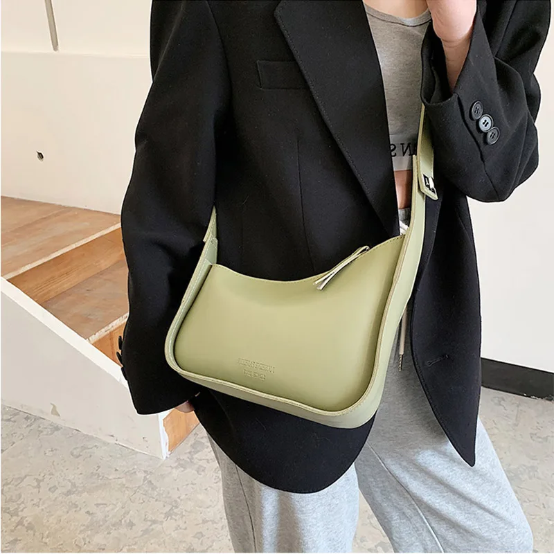 Simple Small Ladies Tote Bag Solid Color Leather Shoulder Crossbody Bags for Women 2021 Luxury Branded Female Handbags and Purse