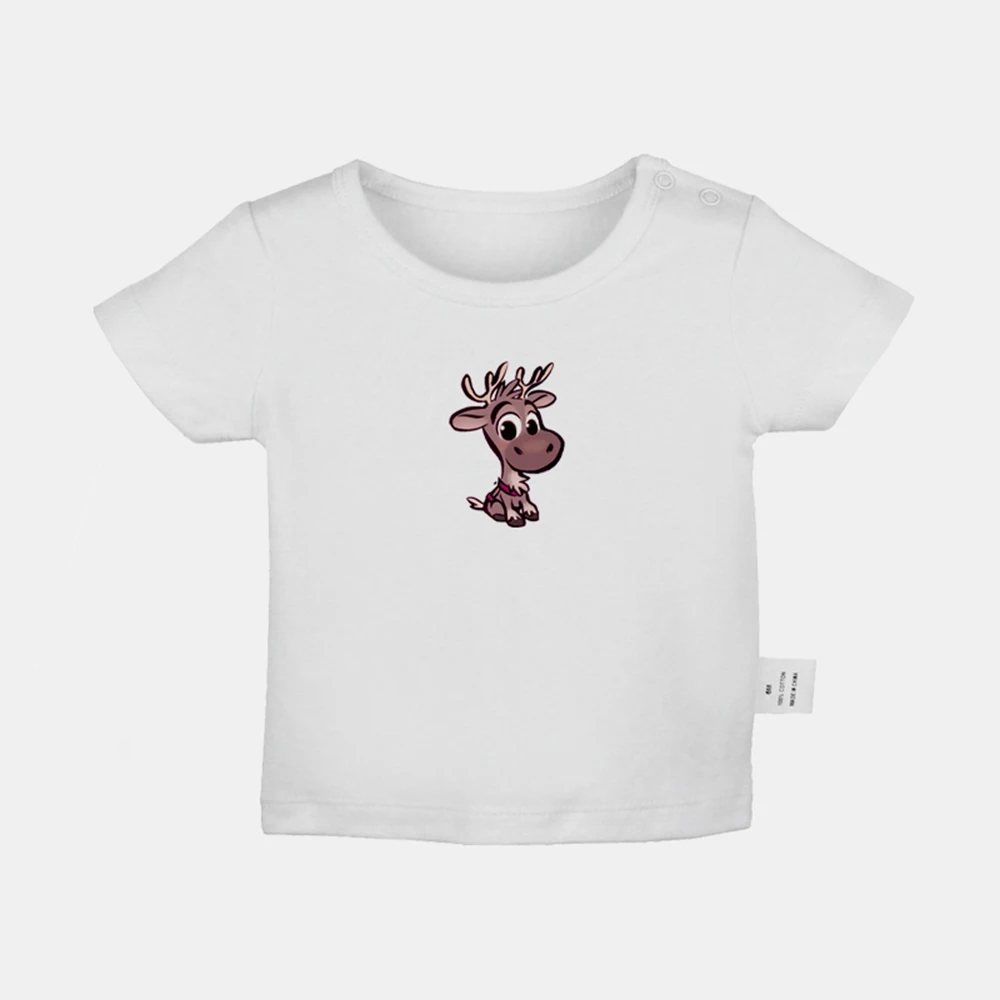 

Cute Christmas Reindeer Design Newborn Baby T-shirts Toddler Forest of Imagination PrintingGraphic Solid Color Short Sleeve Tee