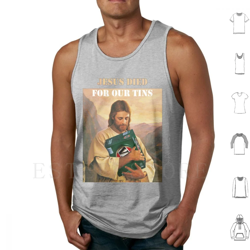 Jesus Died For Our Tins Tank Tops Vest Jesus Tins Died Vb Back From The Dead Beer Australian Australia Home Brew Christ
