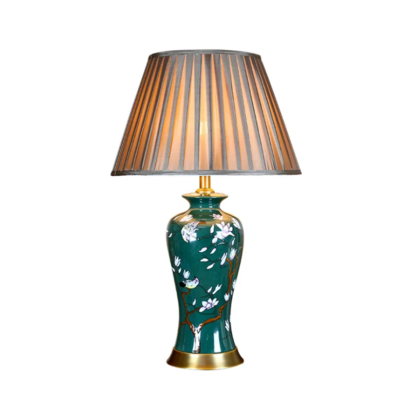 

Large American Country Blue White Ceramic Table Lamp Foyer Study Modern Wedding Decor Reading Sofa Light 72cm D44