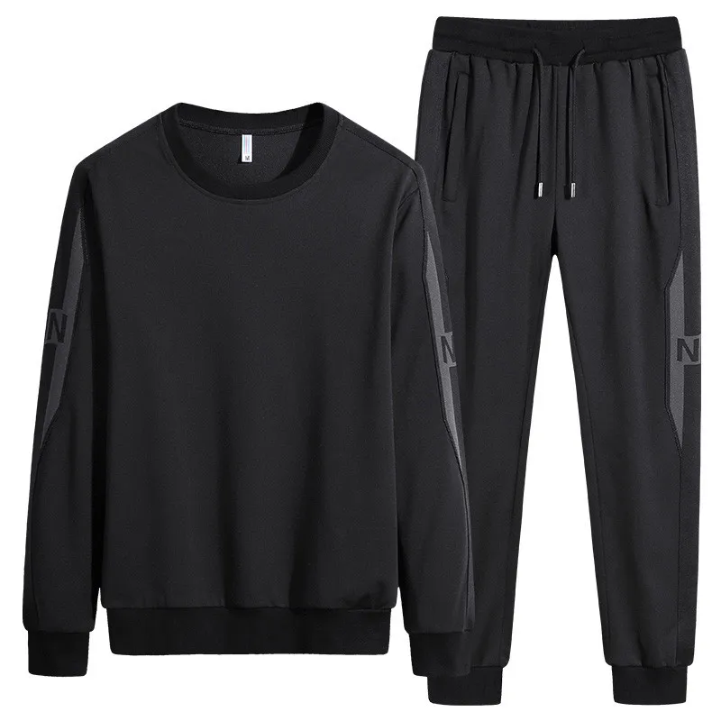 Men'S Sportswear Suit Spring Autumn Jogging Sports Sets Young Male Student Fashion Tracksuit Sweatshirt + Pants Plus Size 7XL