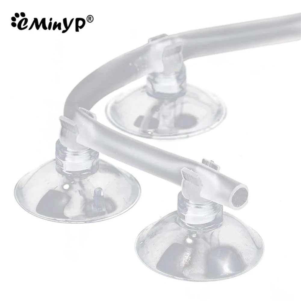 10Pcs Aquarium Suction Cup Clip Reusable Fish Tank Airline Tube Holders Rubber Clamps Oxygen Pump Pipe Fixation Suckers For 4MM