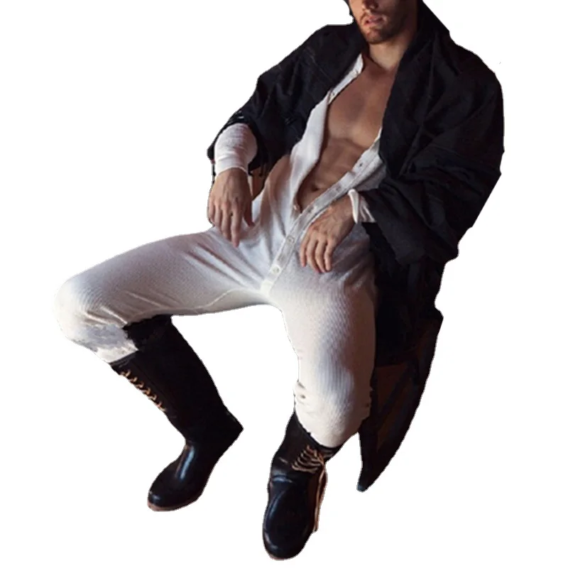Fashion Men Pants Jumpsuit Spring Autumn New Men\'s Sexy Homewear Jumpsuit Casual Sports Jumpsuit Men Clothing