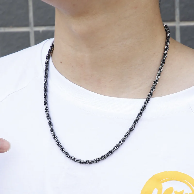 KALEN Stainless Steel Matte Link Chain Necklace For Men 8mm Twisted Link Chain Choker Jewellry New Arrivals 2020
