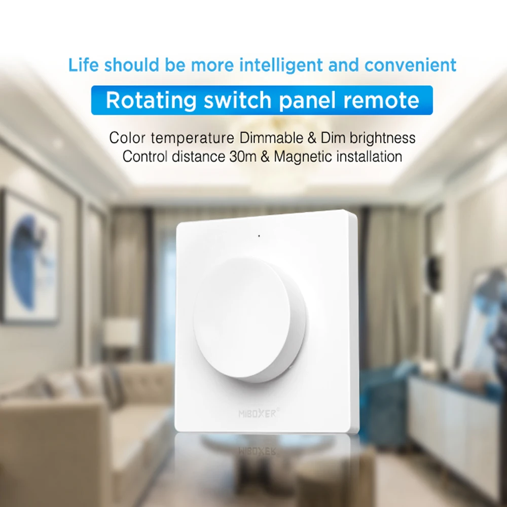 Miboxer K1 Interrupteur Rotatif Panneau Télécommande DC3V Wifi Contrôlable Gradation 2.4GHz Luminosité Couleur Température LED Ampoule
