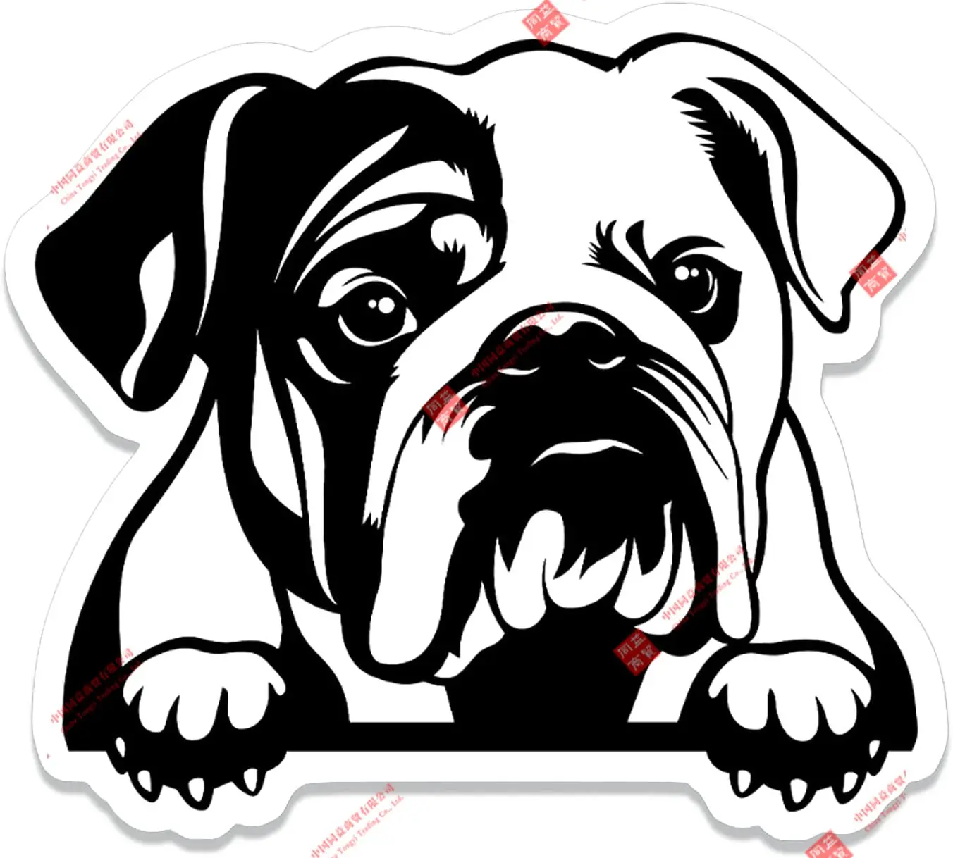 

Peekaboo English Bulldog Stickers Peeping Bulldog with Claw Vinyl Decals Suitable Cars Car Windows Water Bottles Phones Stickers