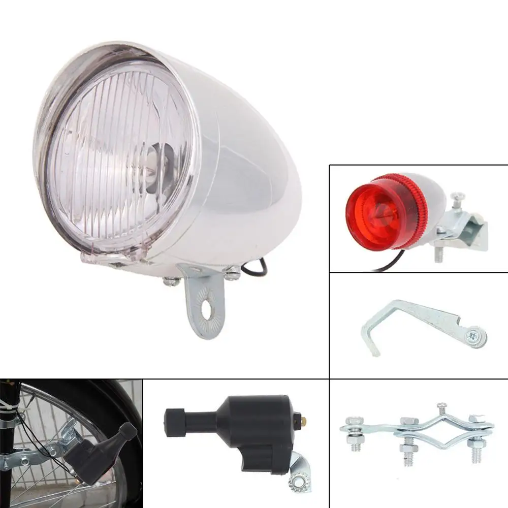 

6V 3W High Quality Portable Bicycle Dynamo Lights Set Safety No Batteries Needed Headlight Rear light LED Bicycle Lights