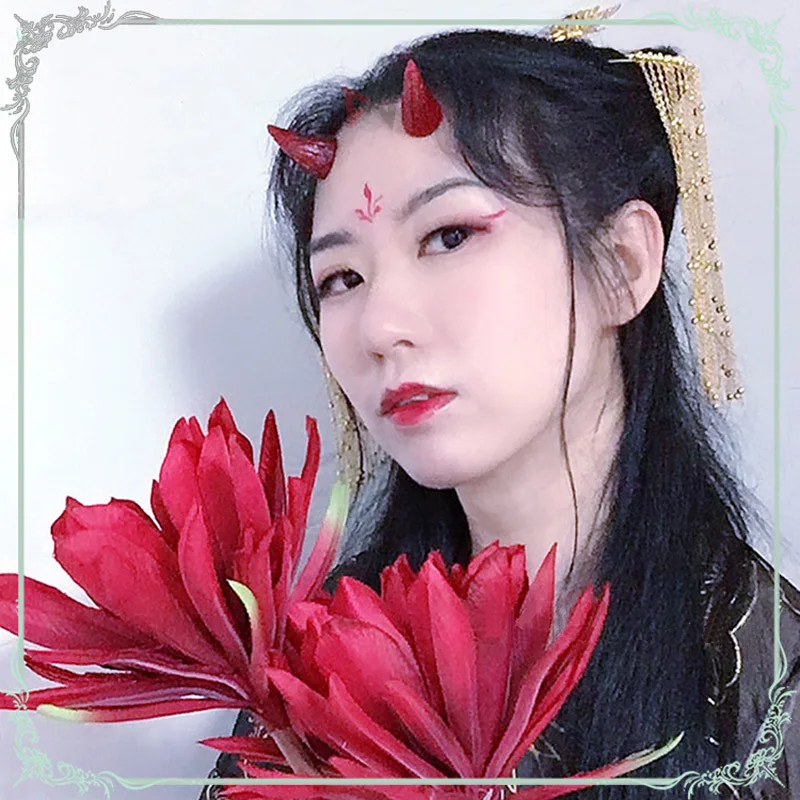 New Hand Made Work Dragon Devil Horns Hairhoop Headband Hairpin Headdress Carnival Cosplay Prop Costume Accessories