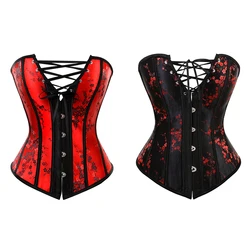 Corsetto Lingerie per donna floreale Jacquard Overbust corsetto vita Cincher prugna Bustier Sexy Hot Plus Size