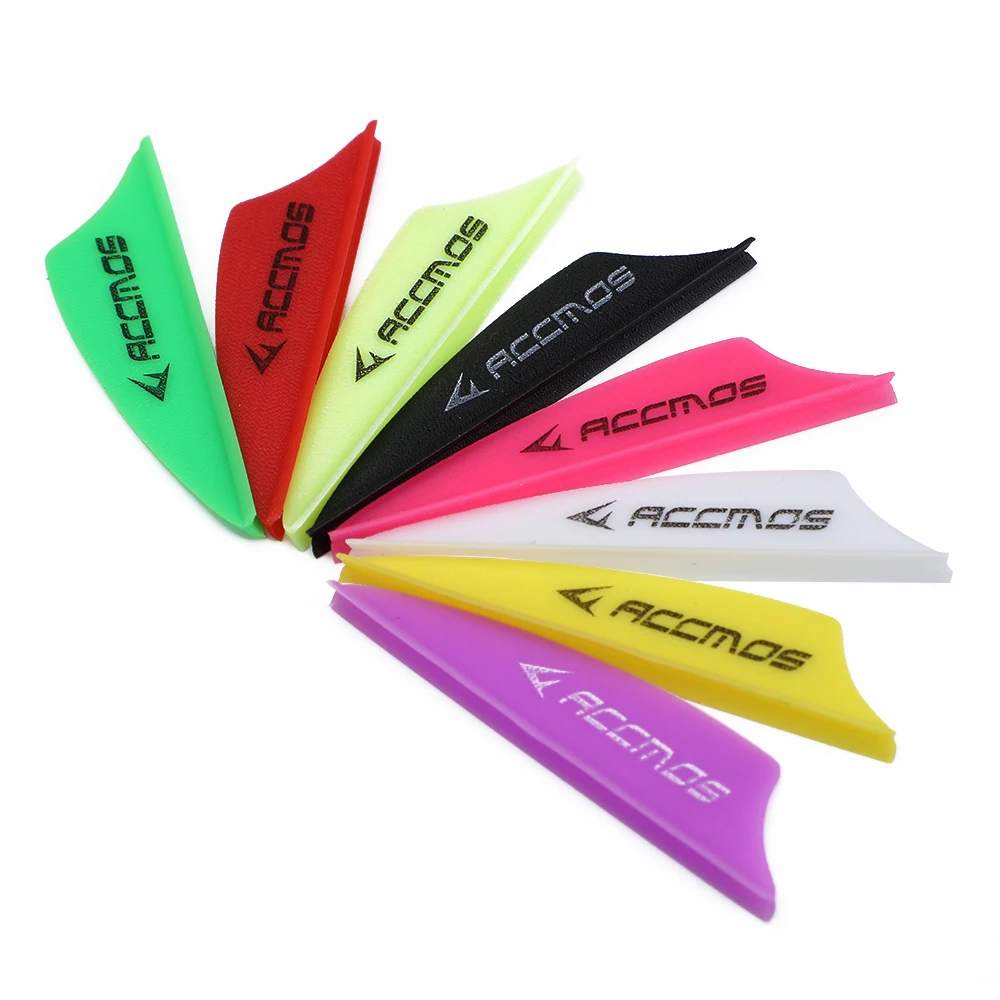 Plastic Arrow Fletch for Archery, Arrow Feather for Shooting, 3 Types, 1.75 "Vanes, 50Pcs