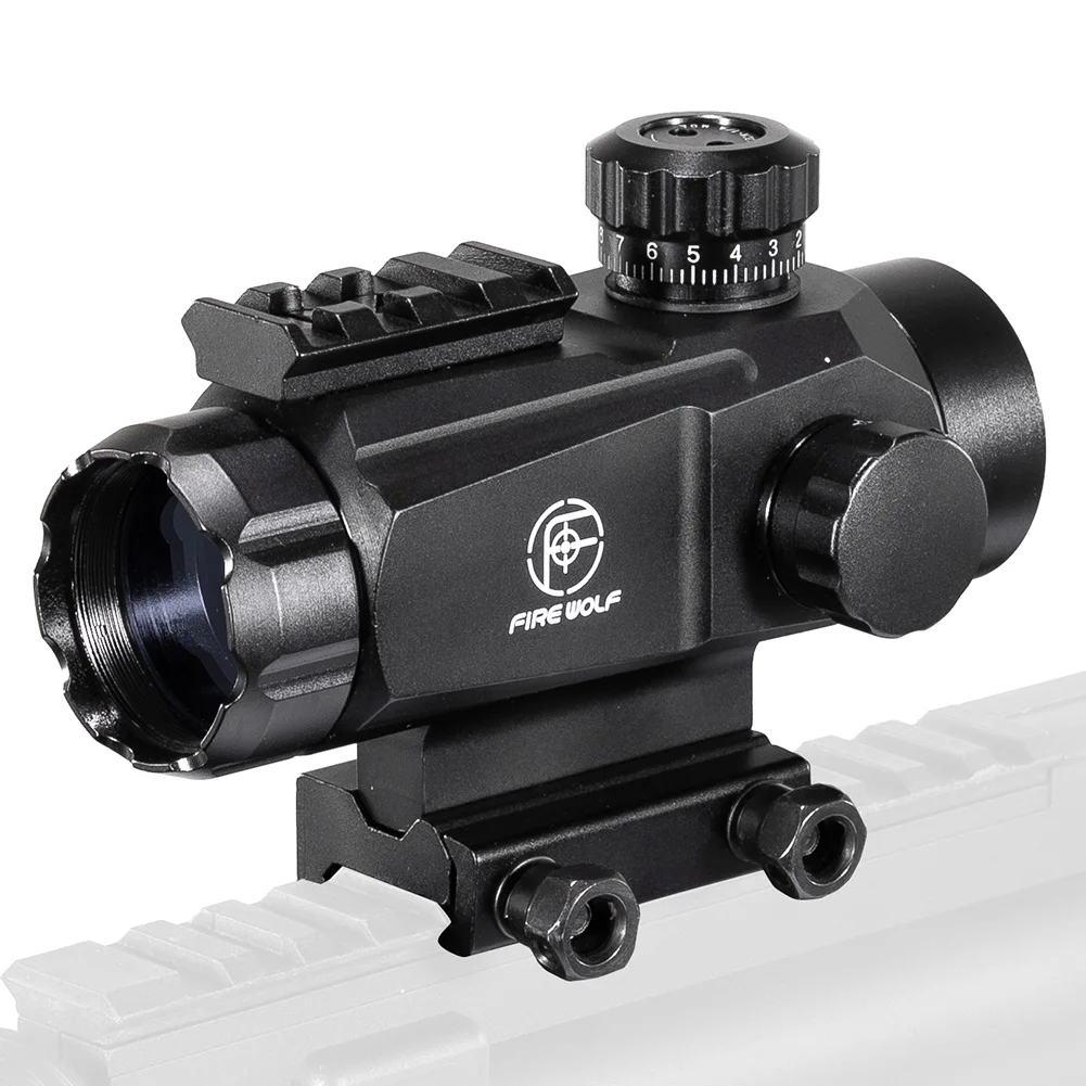 Imagem -04 - Fogo Wolf-optical Visão Pistol Rifle Scope Red Dot Hunting Tactical Airsoft Acessórios Spotting Scope 1x35