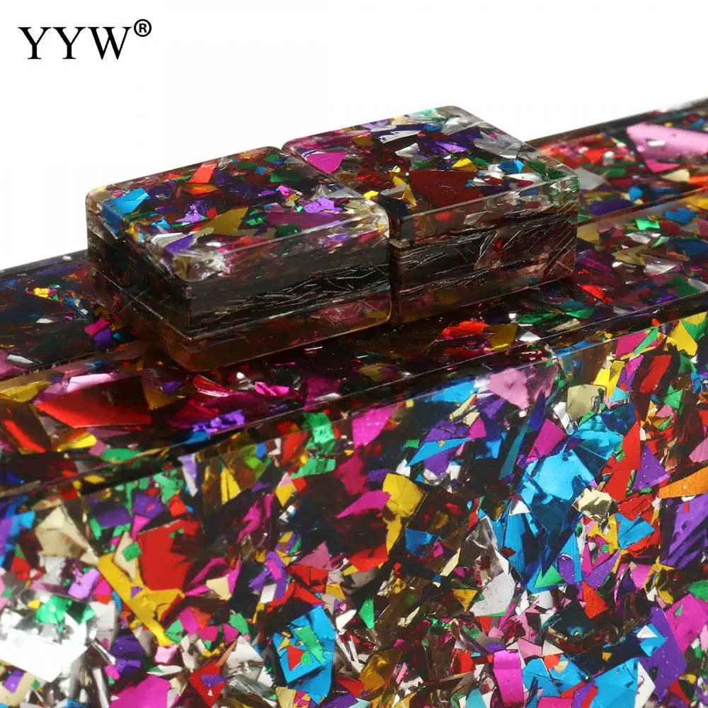 New Wallet Stylish Multi-Color Sequin Evening Bag Luxury Women Bridal Party Prom Blingbling Wedding Clutch Purse Acrylic Handbag