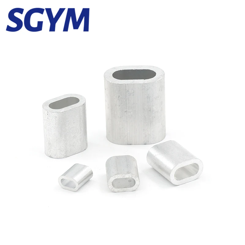 M0.8 M1.2 M1.5 M2 M3-M10อลูมิเนียมเดี่ยวปลอกเชือกลวด Ferrule สายอลูมิเนียม Crimping แขนรูปไข่คลิปเชือกลวด clamp