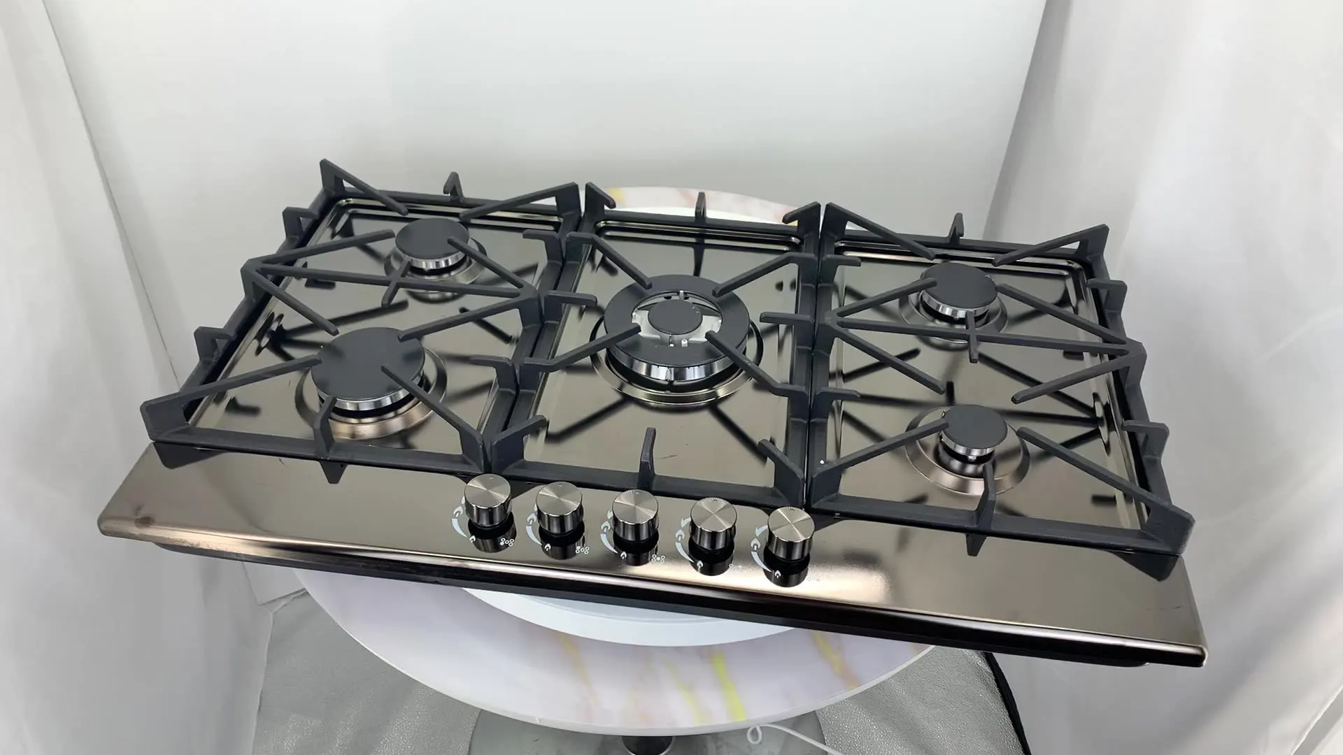 New design five burner gas cooker stove/gas hob/gas cooktop with heavy iron pan support for home use