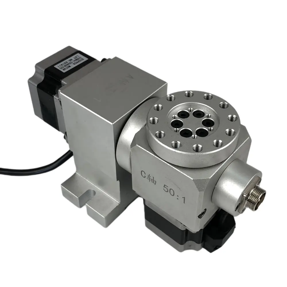 CNC 4th 5th A B Rotary Axis Harmonic Drive Reducer Dividing Head Stepper Motor NEMA 23 Speed Reducing Ratio 50:1 Milling Machine