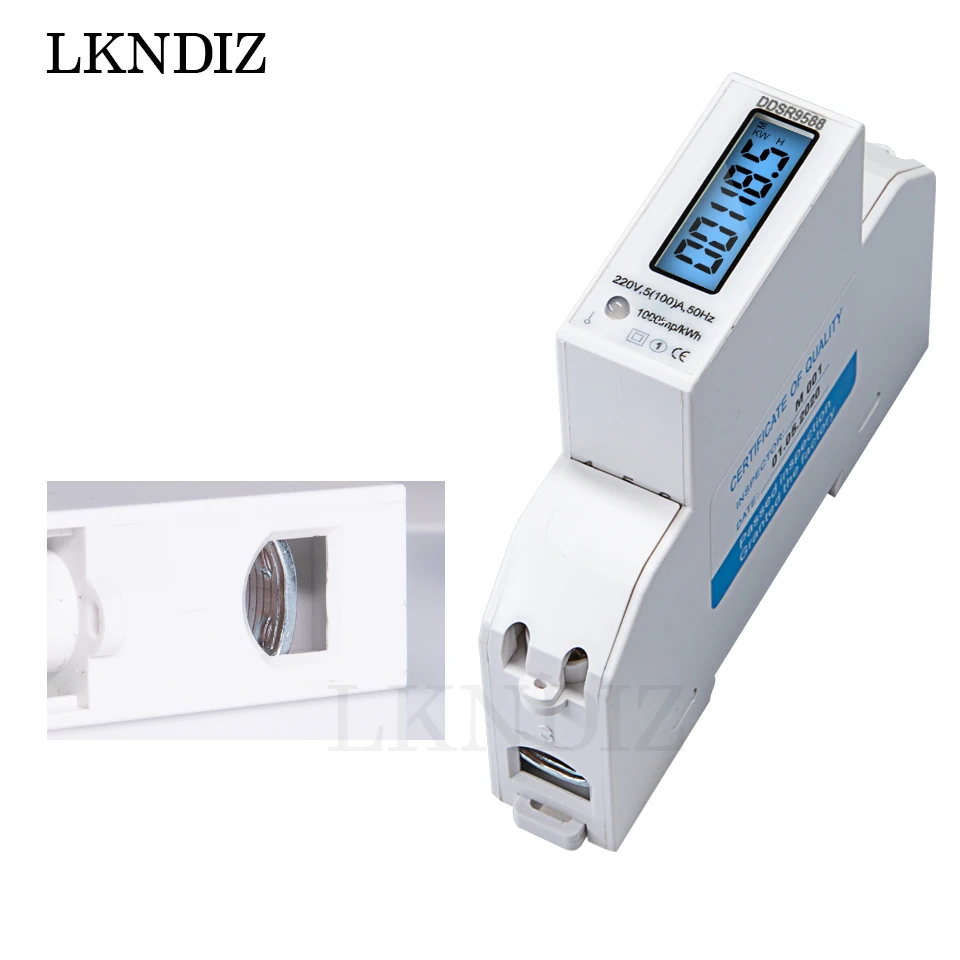 5(100A) 220V/230V  Din Rail RS485 Single Phase  Modbus-RTU Power Consumption Energy kWh Watt Meter Electricity Meter