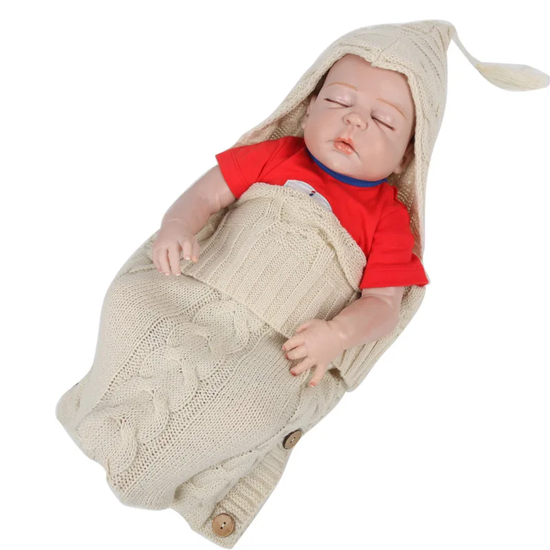 Gloriou Source Newborn Baby Winter Warm Sleeping Bags Infant Button Knit Sleeping Bags