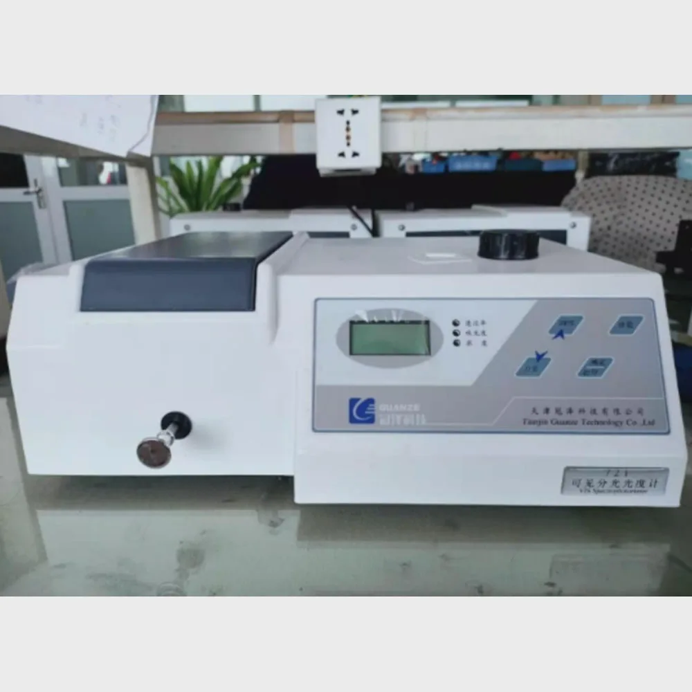 Spectrometer ที่มองเห็นได้ความยาวคลื่น 330-1020nm Spectrophotometer เครื่องทดสอบ Precision Vis Photometer พร้อมเครื่องวิเคราะห์ Cuvette Kit 721