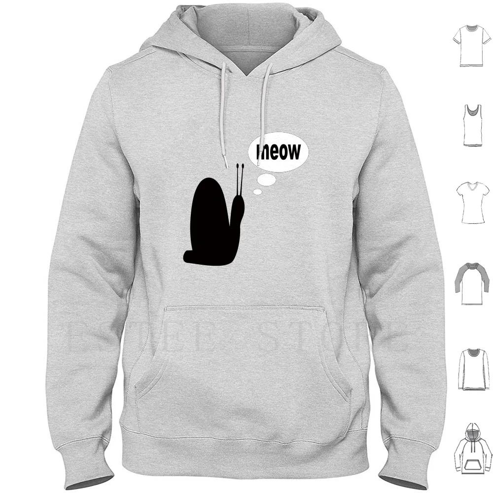 Meow Hoodie Long Sleeve Ryan Munson Humor Meow Snail Gary