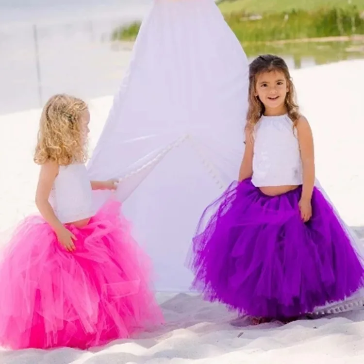 Girls Peacock Long Tutu Skirts Kids Fluffy Tulle Pettiskirts Underskirts Children Christmas Birthday Party Costume Skirts Cloth