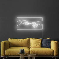 Custom Hands Neon Sign Abstract Light LED Michelangelo Wall Hanging Acrylic Decoration Indoor for Home Room Wedding Backboard